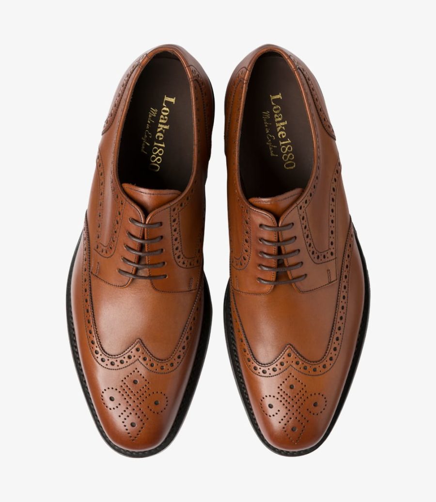 Loake Wembley Brogues Herren Mahogany | AT4215603