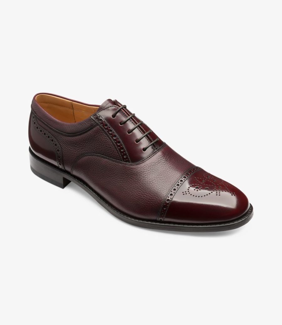 Loake Woodstock Kappe-cap Oxford Schuhe Herren Bordeaux | AT6415439