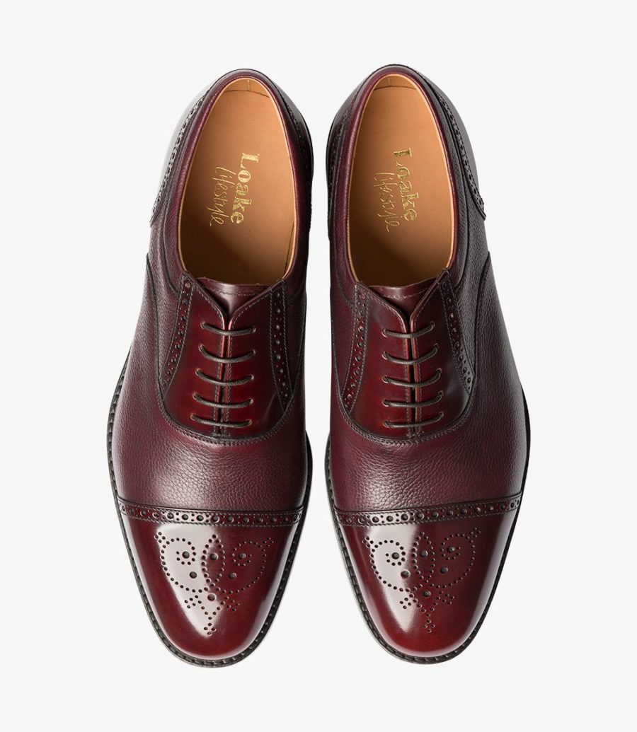 Loake Woodstock Kappe-cap Oxford Schuhe Herren Bordeaux | AT6415439