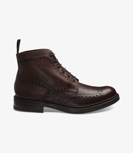 Loake Bedale Brogue Stiefel Herren Oxblood Grain | AT0003467